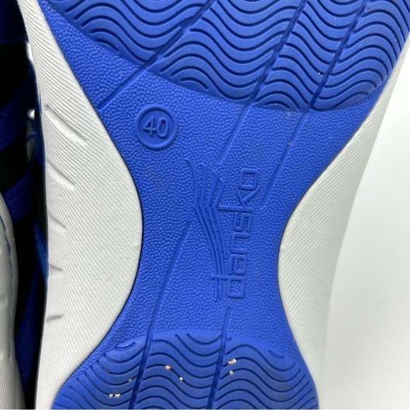 Dansko Hope Black Leather & Royal Blue Stretch Fabric Mary Janes Loafers Size 40 - Picture 10 of 13